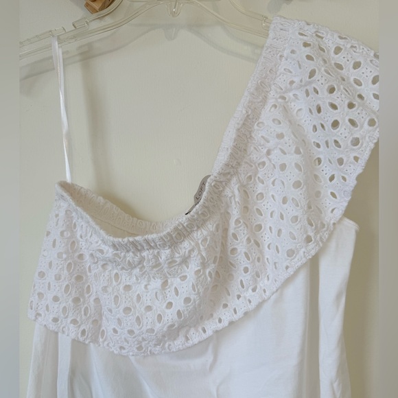 Loft One Shoulder Ruffle Eyelet Top - Picture 3 of 4